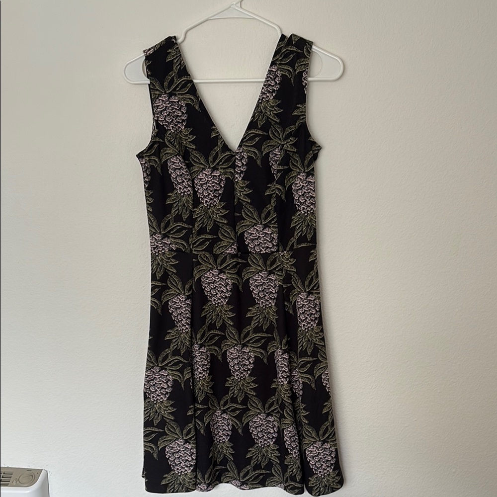 H&M Black Dress with Purple Floral Pattern